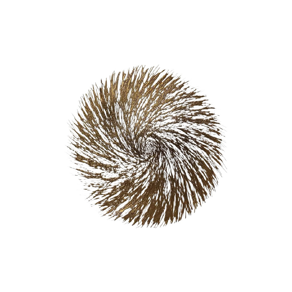 Dessous de verre rond – motif spirale abstraite, doré brun