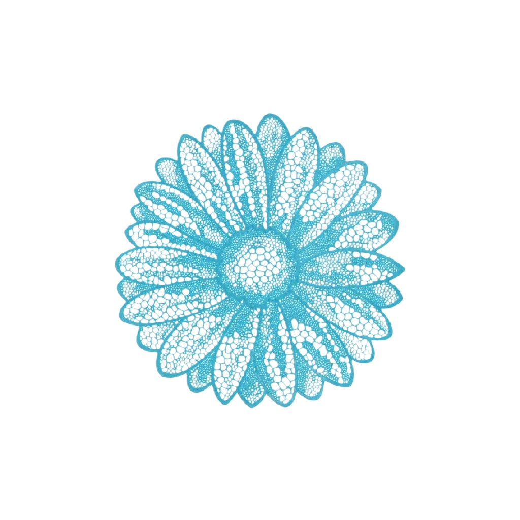 Sous-verre tissé fleur bleue