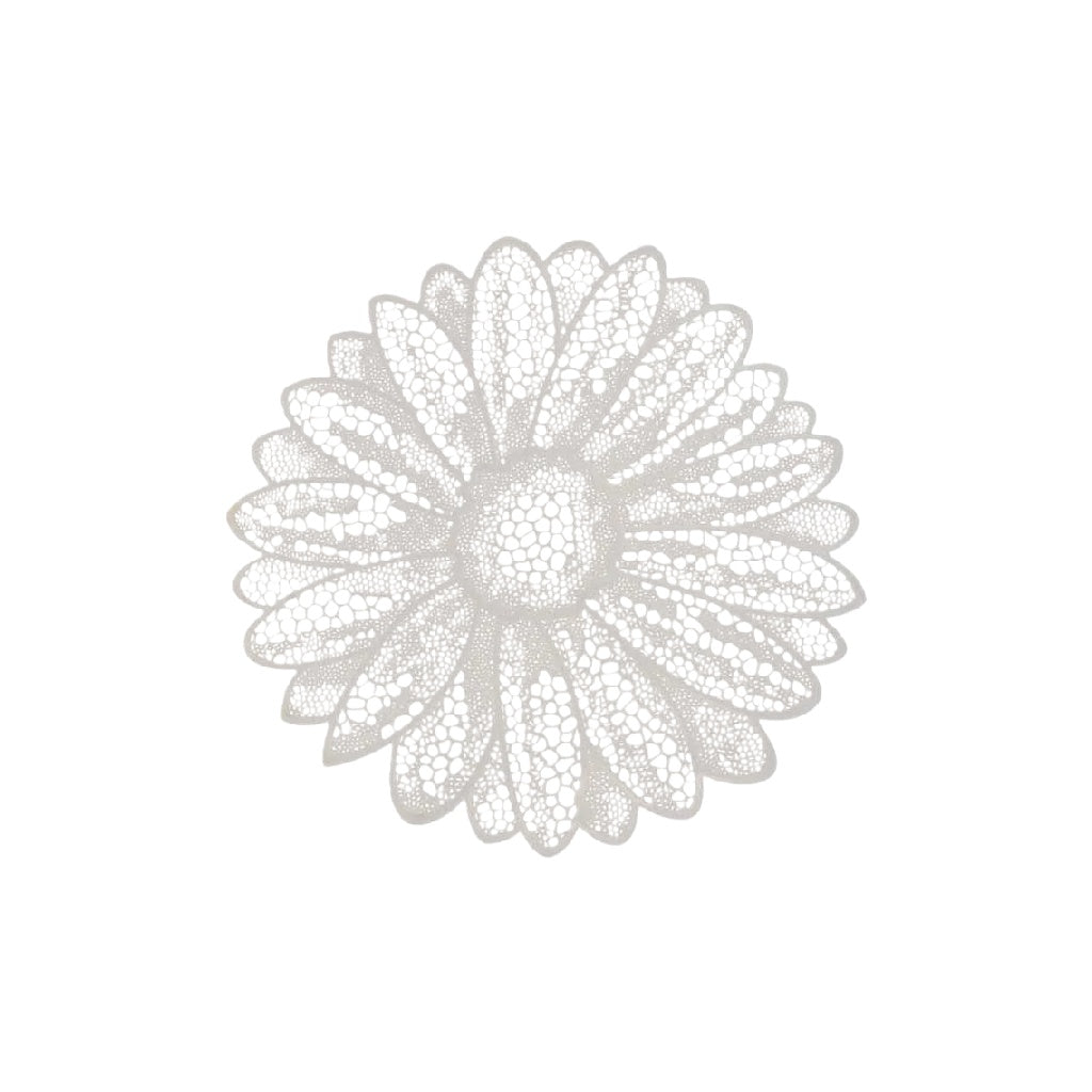 Sous-verre en forme de fleur blanche