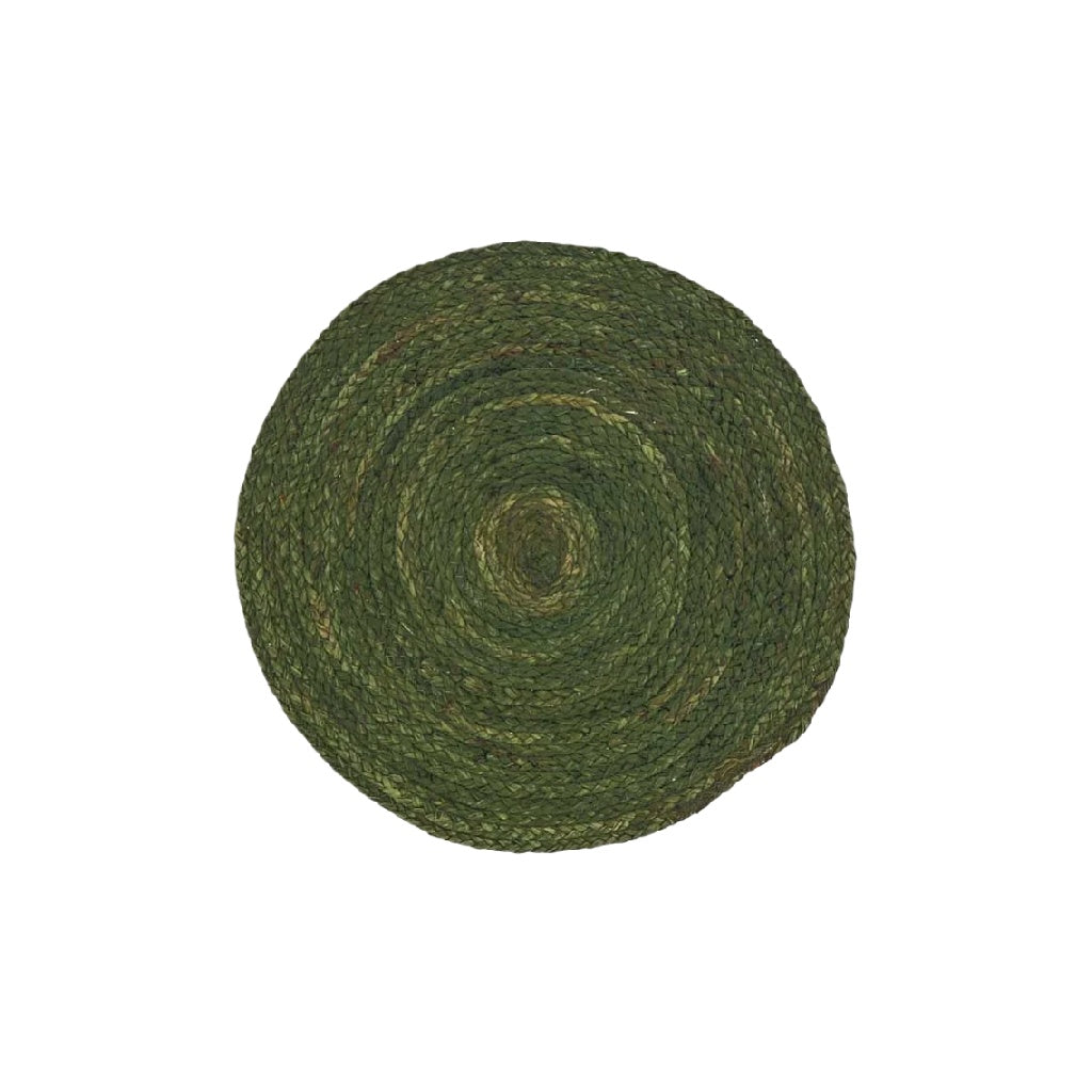 Sous-verre tressé rond vert