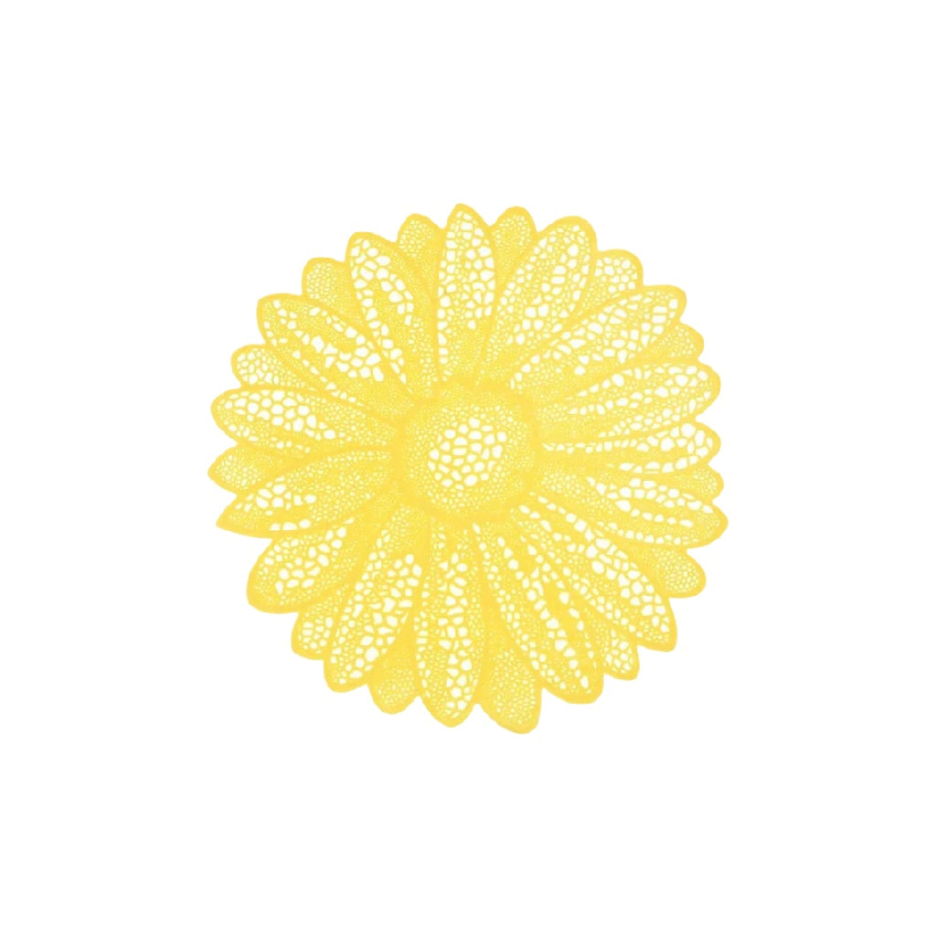 Sous-verre en forme de fleur jaune