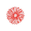 Coaster en forme de fleur rouge