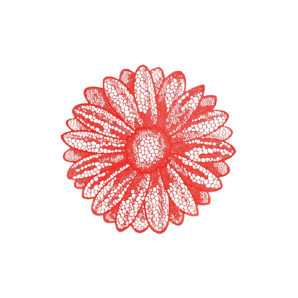 Coaster en forme de fleur rouge